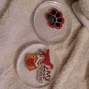 Red Glitter Dog Coasters